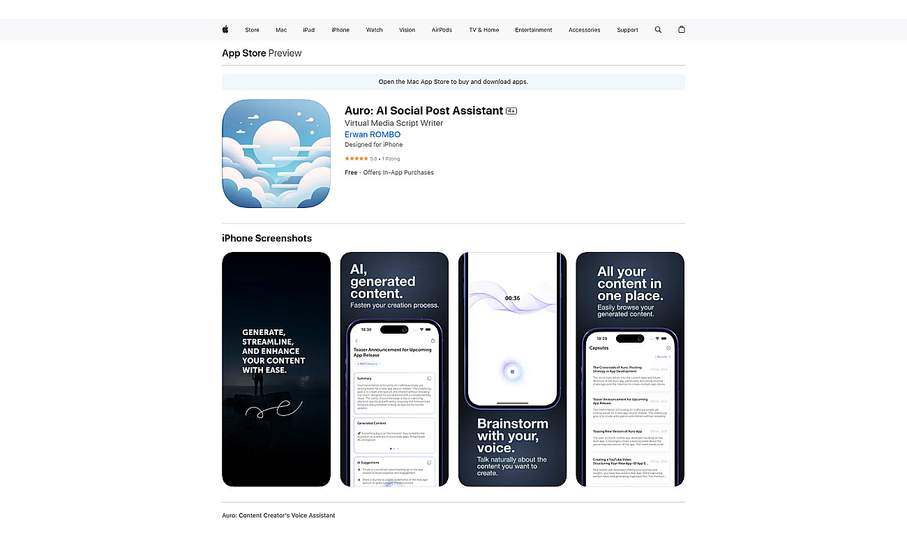 Auro: AI Social Post Assistant