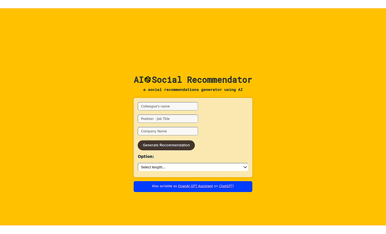 AI Social Recommendator