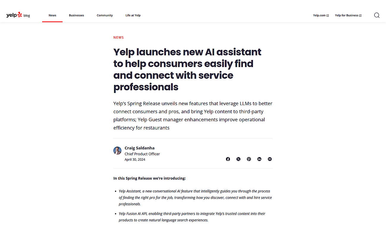 Yelp Assistant