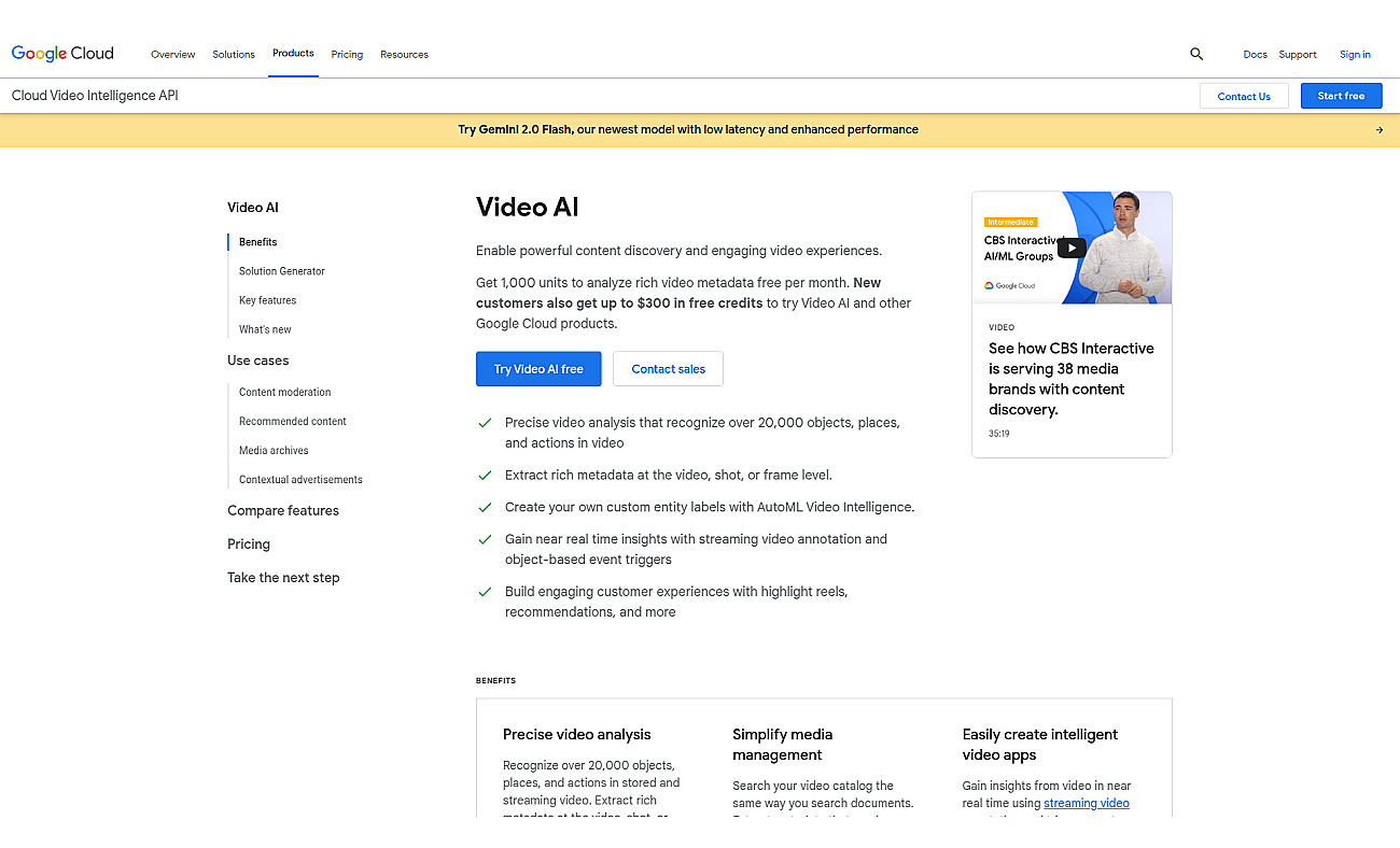 Google Cloud Video Intelligence API
