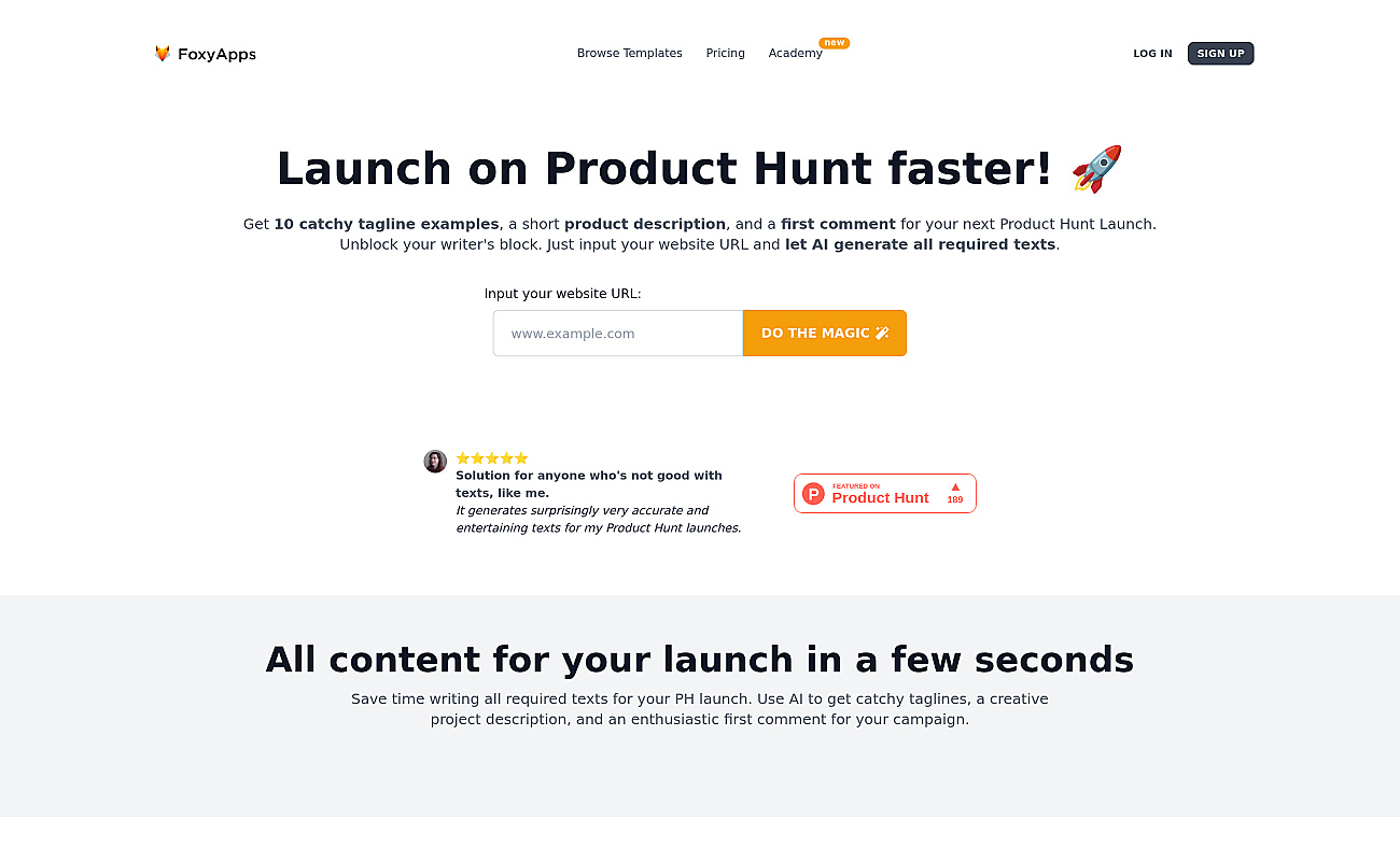 Product hunt launcher