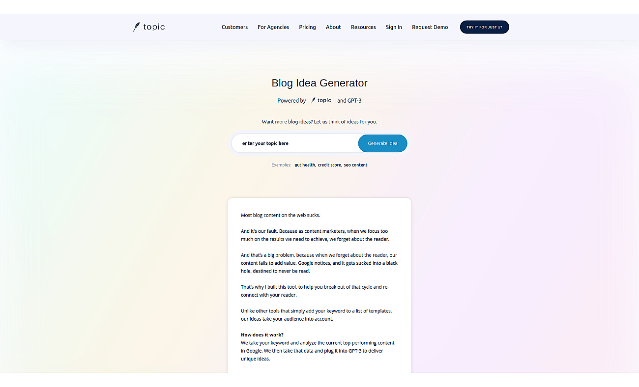 GPT-3 Blog Idea Generator