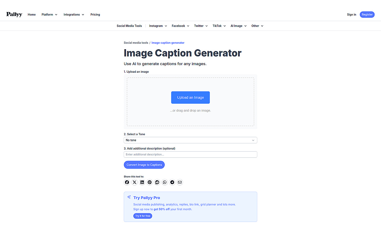 Pallyy image caption generator