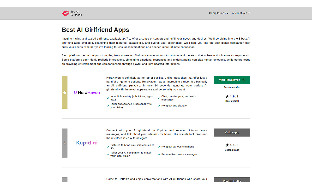 Top AI Girlfriend