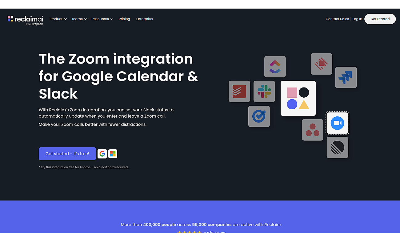 Zoom + Slack Sync by Reclaim.ai