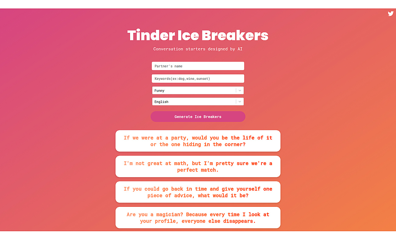 Tinder Ice Breakers