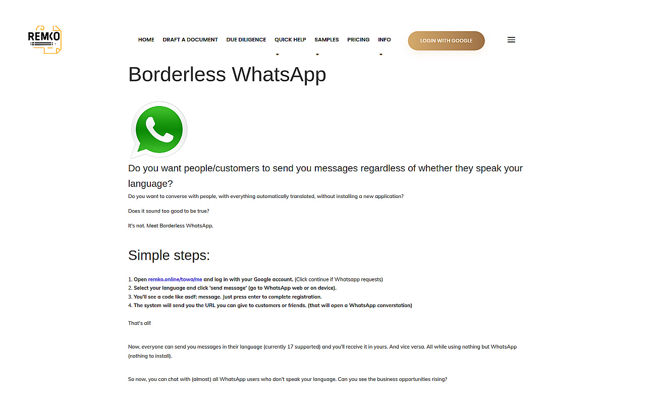 Borderless Whatsapp