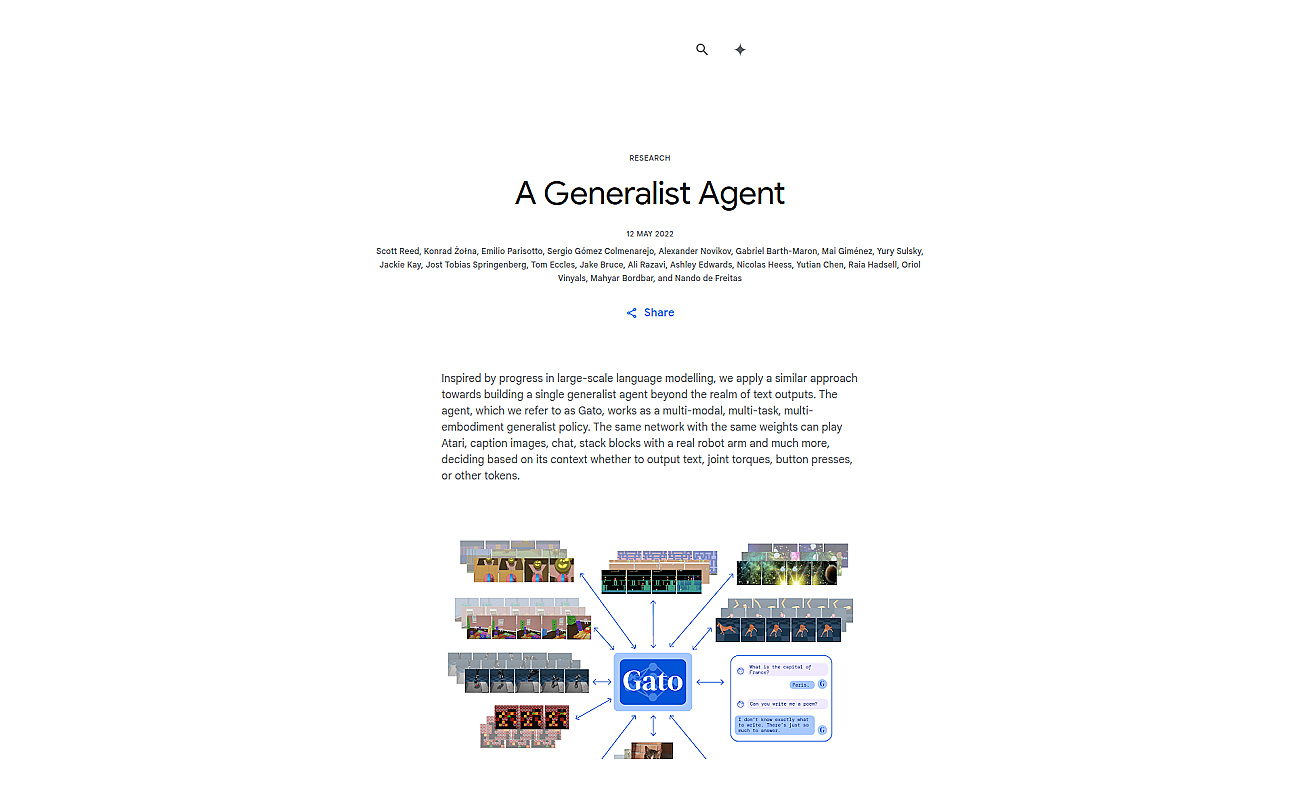 A Generalist Agent