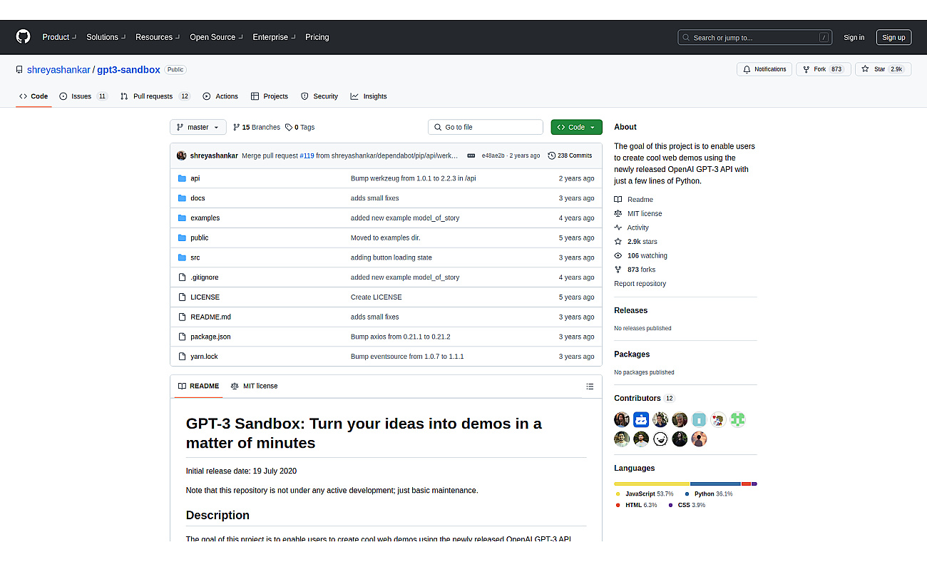 GPT-3 Python Sandbox