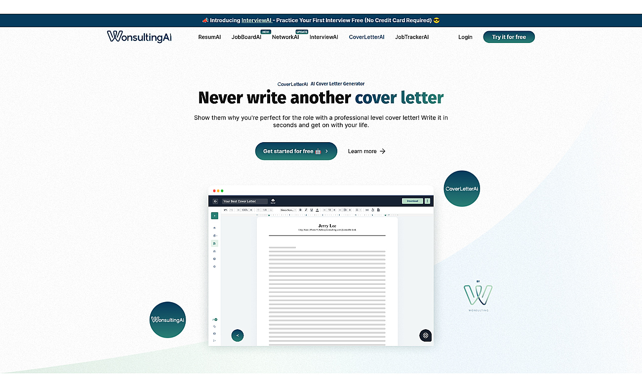 CoverletterAI by Wonsulting