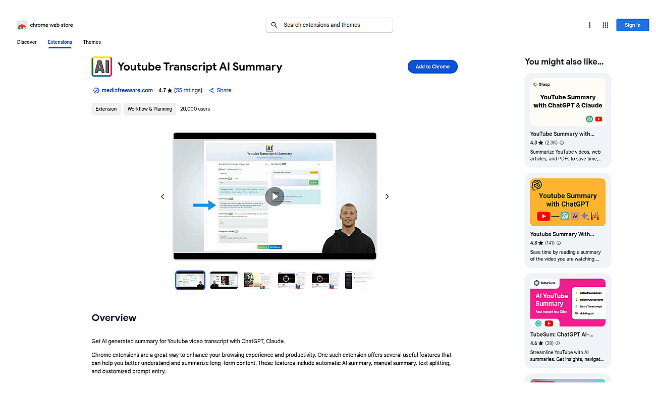 Youtube Transcript AI Summary