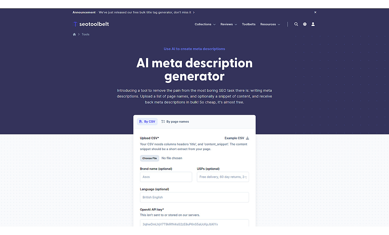 Meta description generator