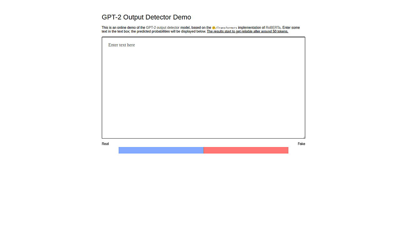 GPT-2 Output Detector