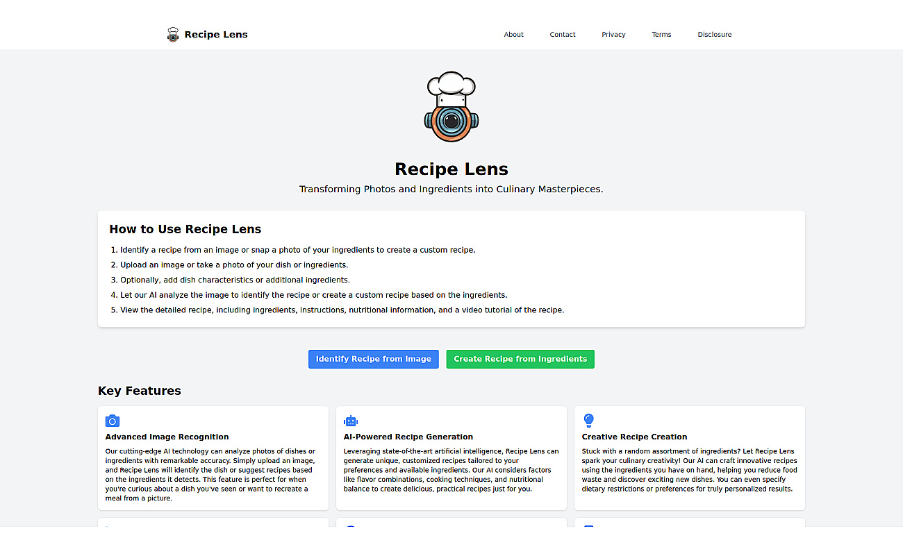 Recipe Lens