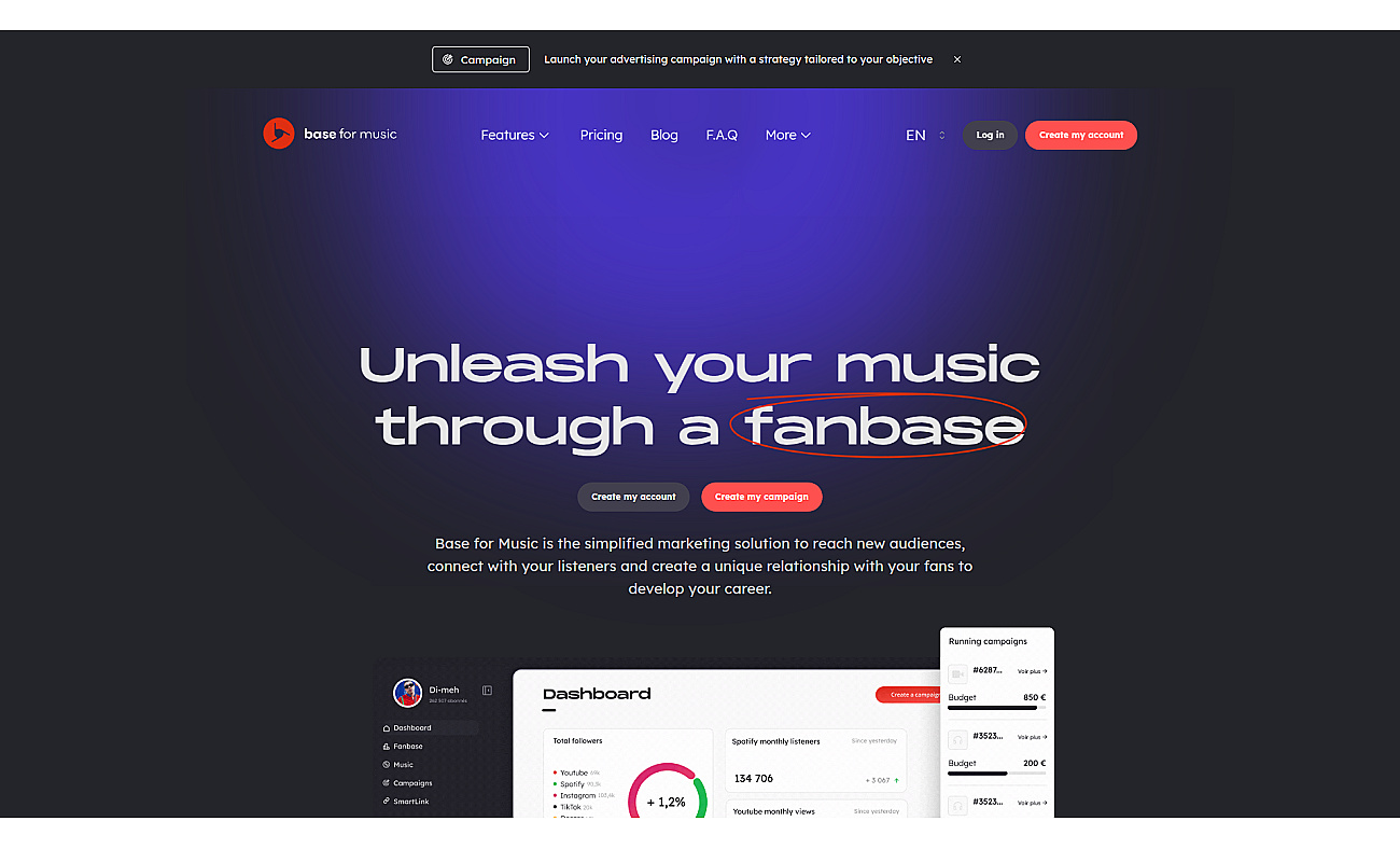 Base for music