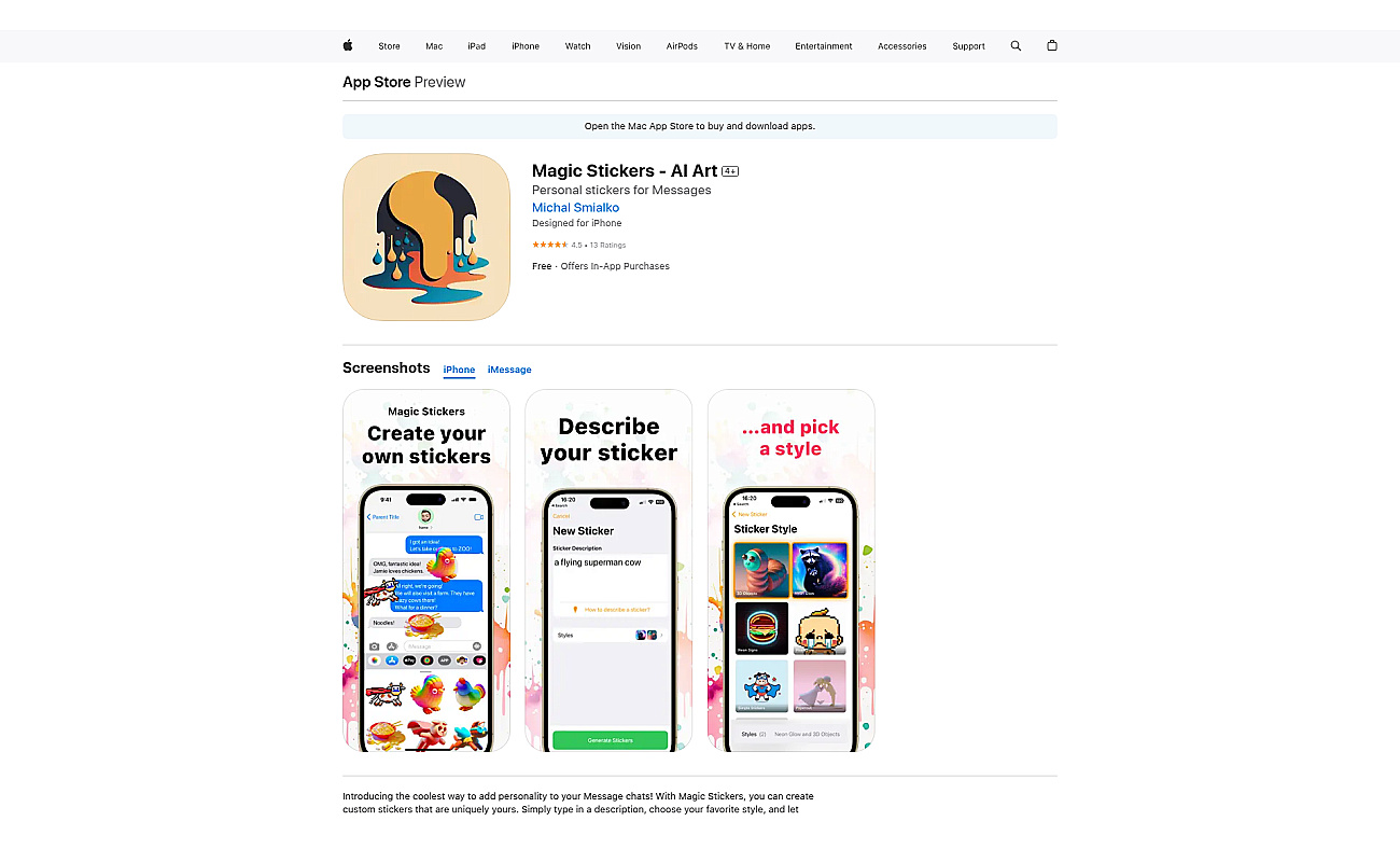 Magic iMessage Stickers