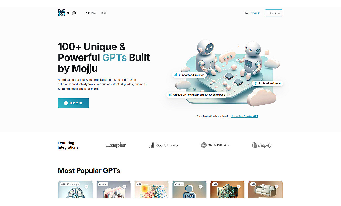 Mojju - 100+ custom GPTs for OpenAI