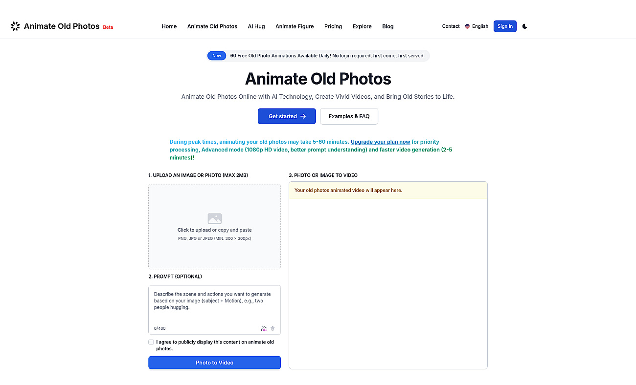 Animate old photos