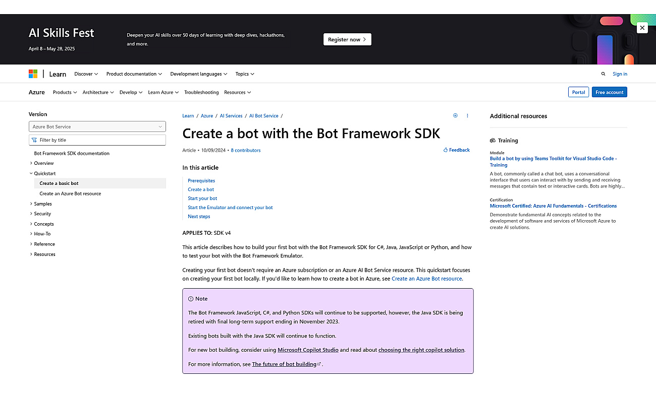 Microsoft Bot Builder SDK