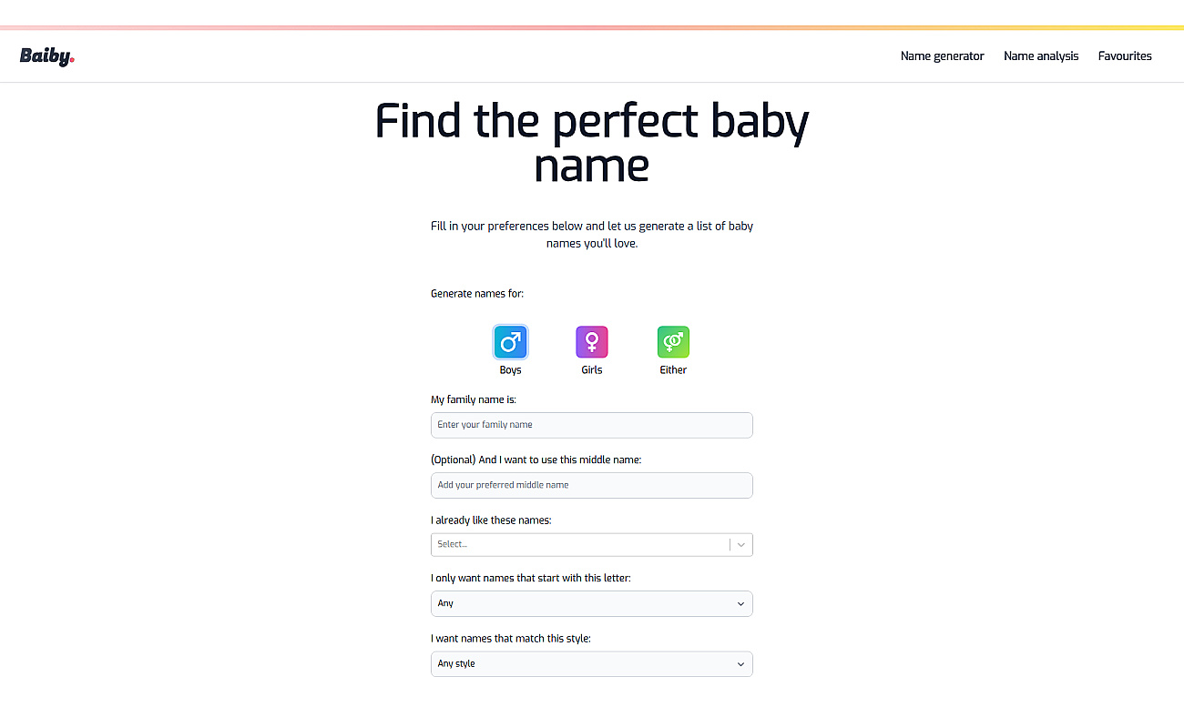 Baiby - Baby Name Generator