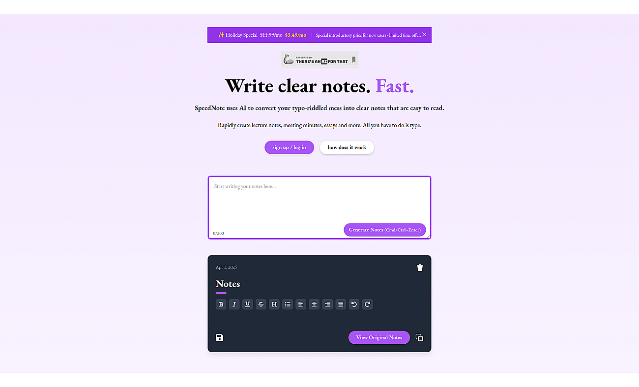 SpeedNote AI