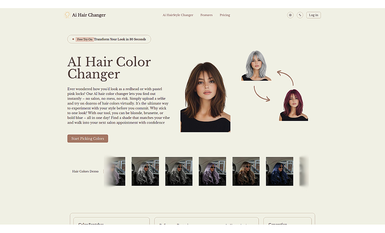 AI hair color changer