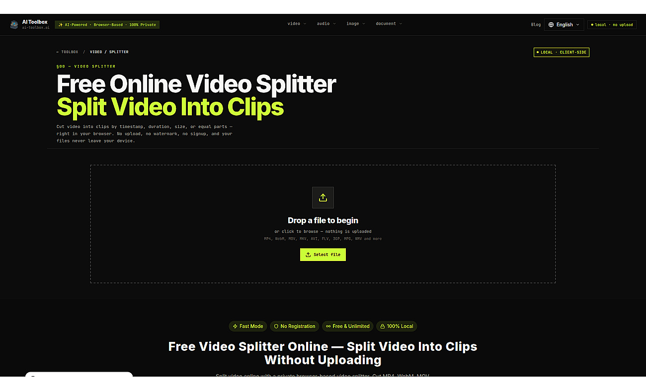 AI Toolbox Video Splitter