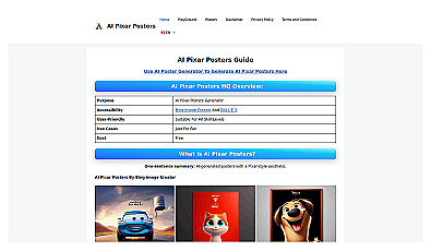 AI Pixar Posters