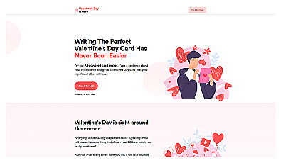 Valentine’s Day Card Writer by CopyAI