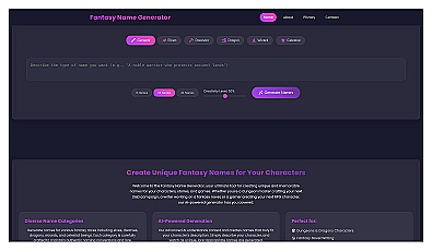 AI Fantasy Name Generator