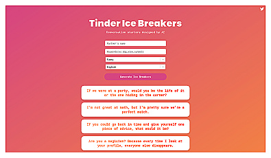 Tinder Ice Breakers