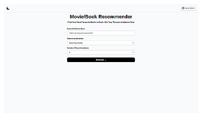 Movie & Book Recommender