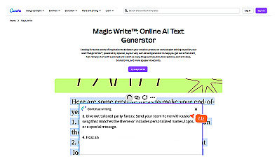 Canva Magic Write