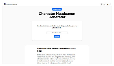 Headcanon Generator XYZ