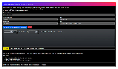 MidJourney Random Commands Generator