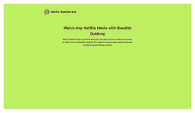 Netflix Swedish Dub