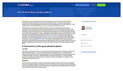 JobScore Job Description Builder