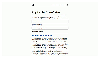 Pig latin translator