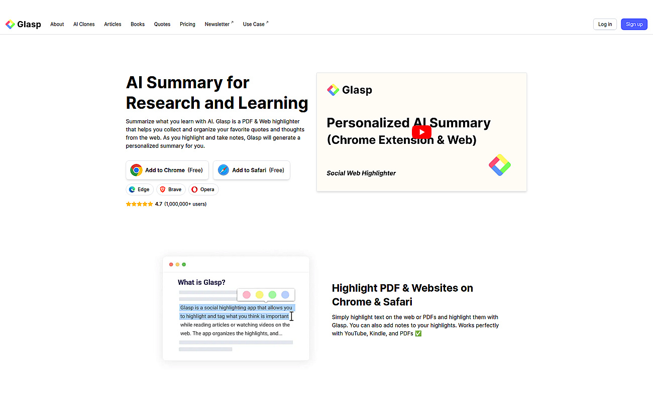 Personalized AI Summary by Glasp screenshot