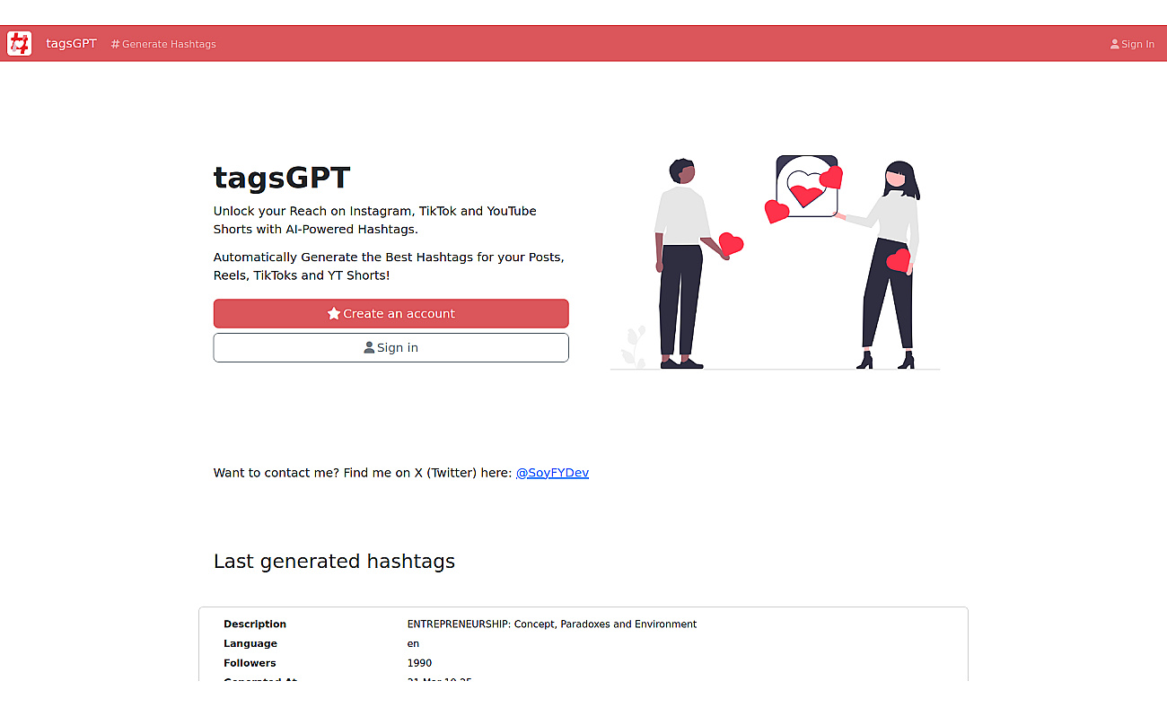 TagsGPT screenshot