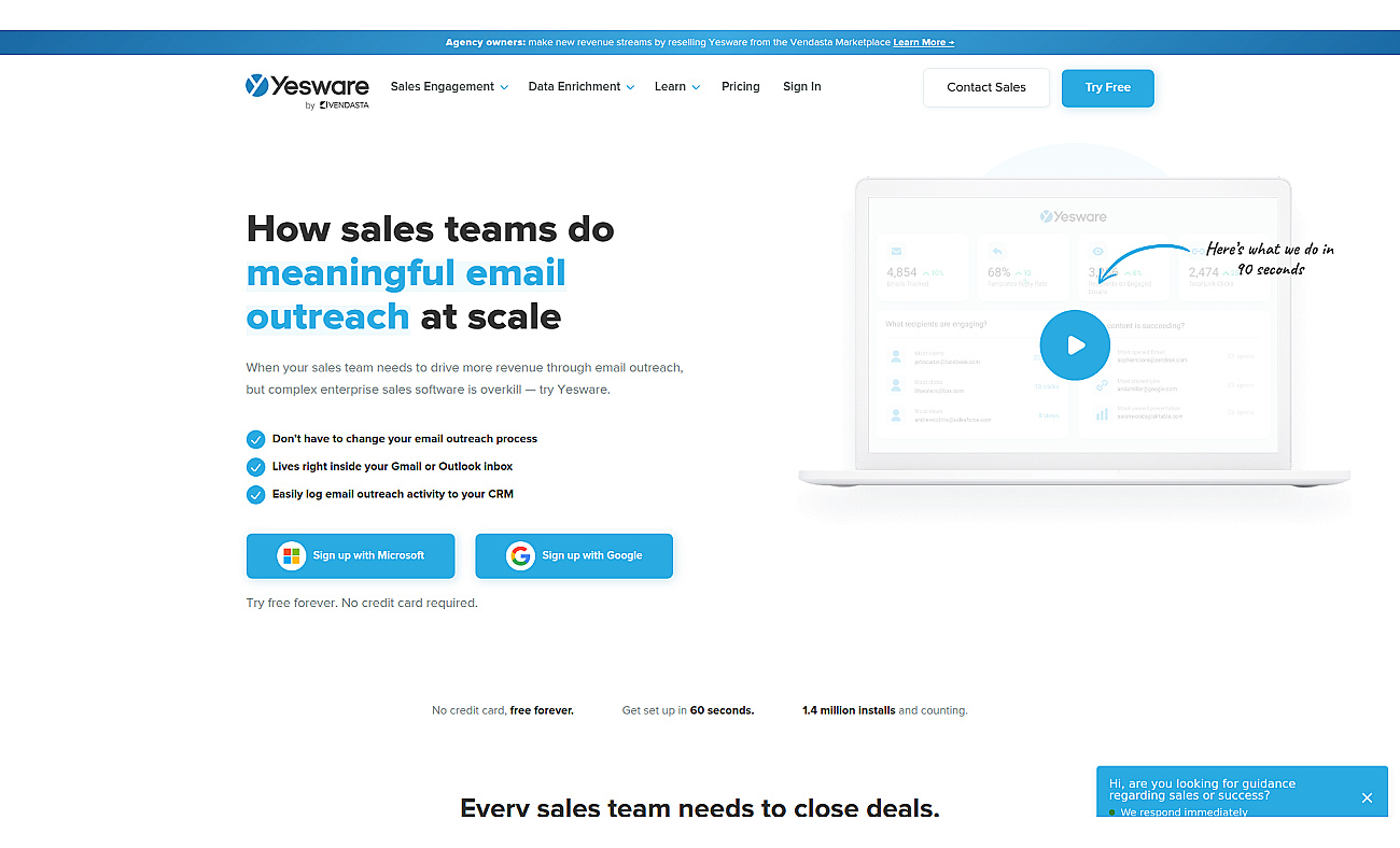 Yesware screenshot
