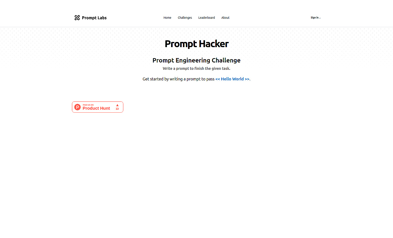 Prompt Hackers MVP screenshot