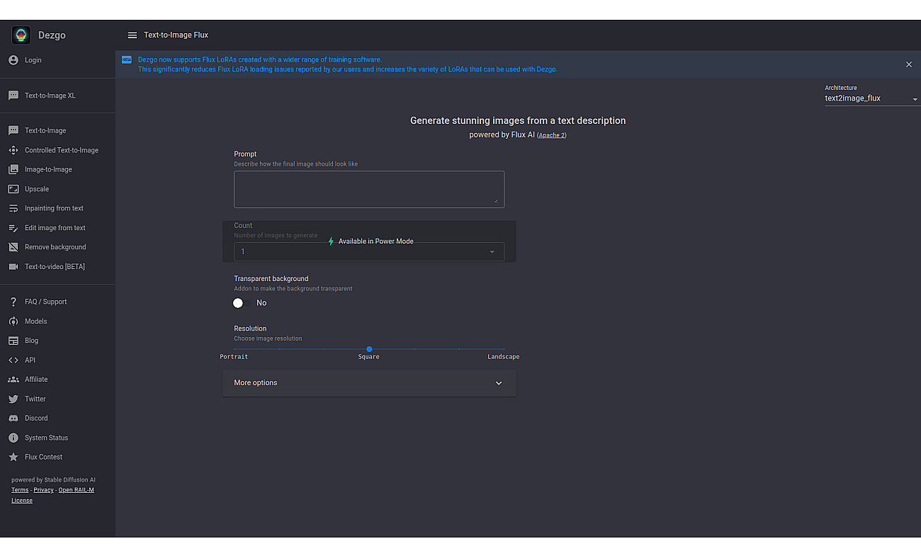 Dezgo screenshot