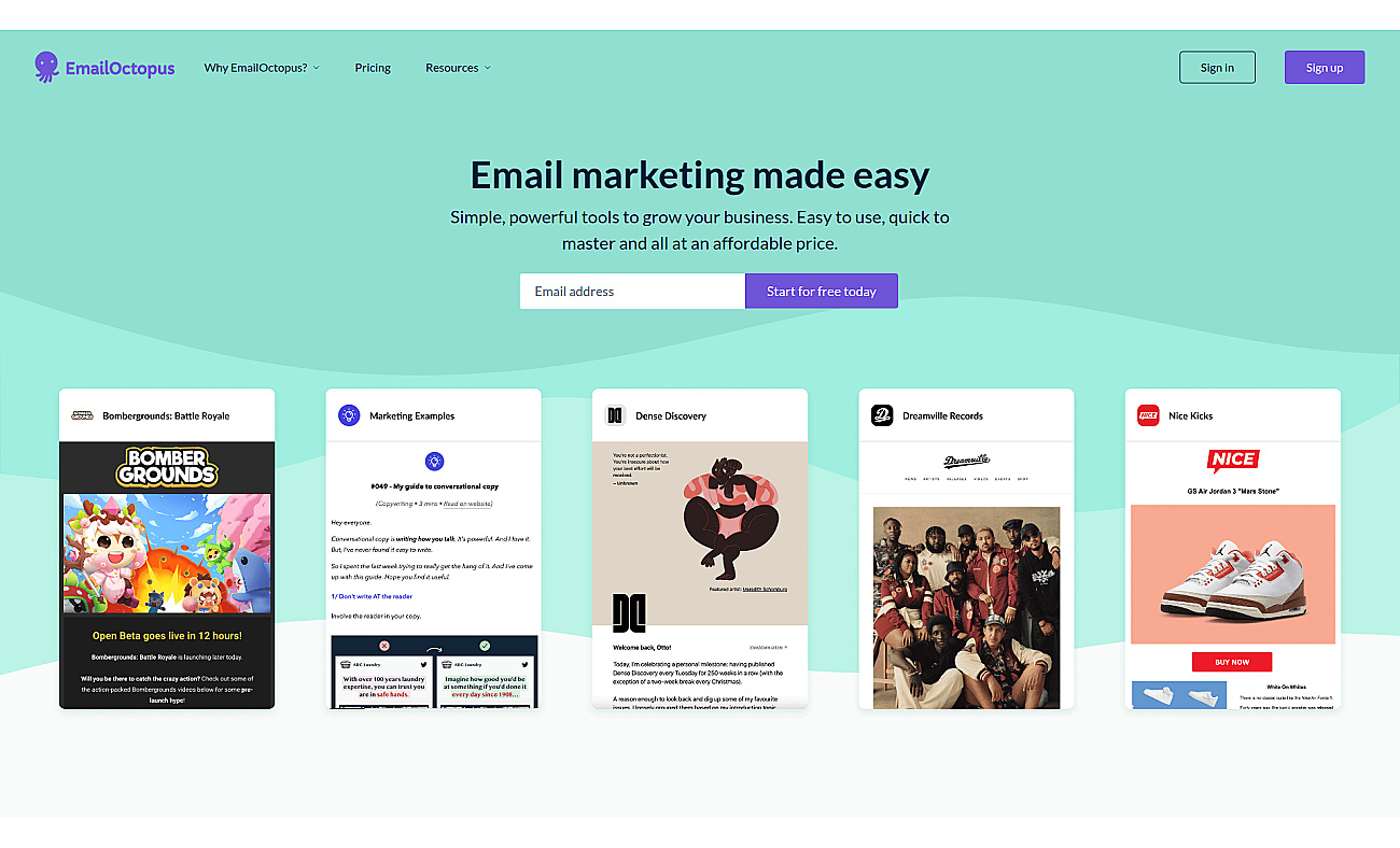 EmailOctopus screenshot