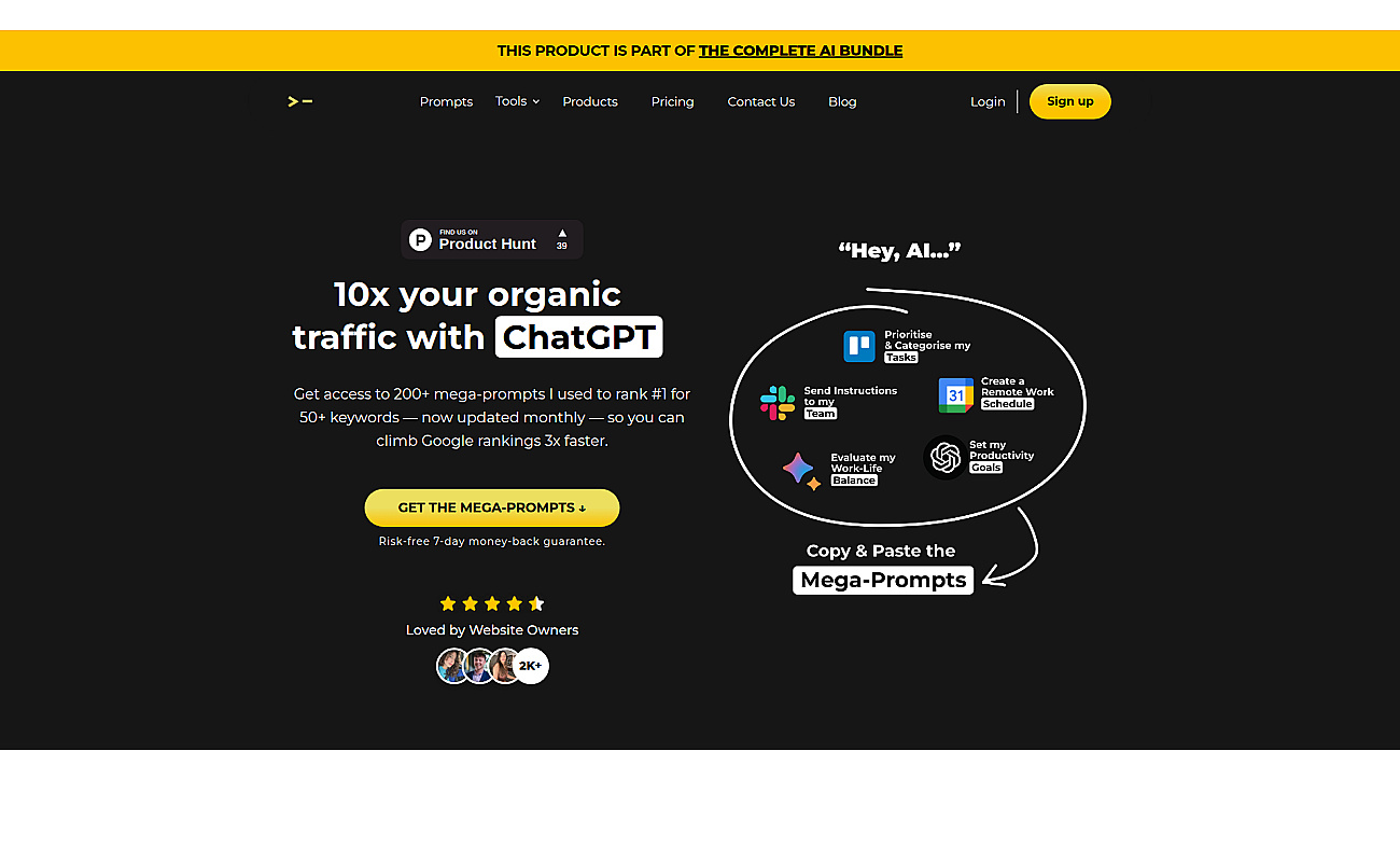 ChatGPT Mega-Prompts for SEO screenshot