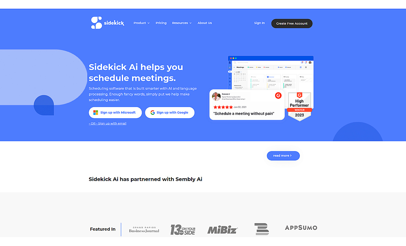 Sidekick.com screenshot