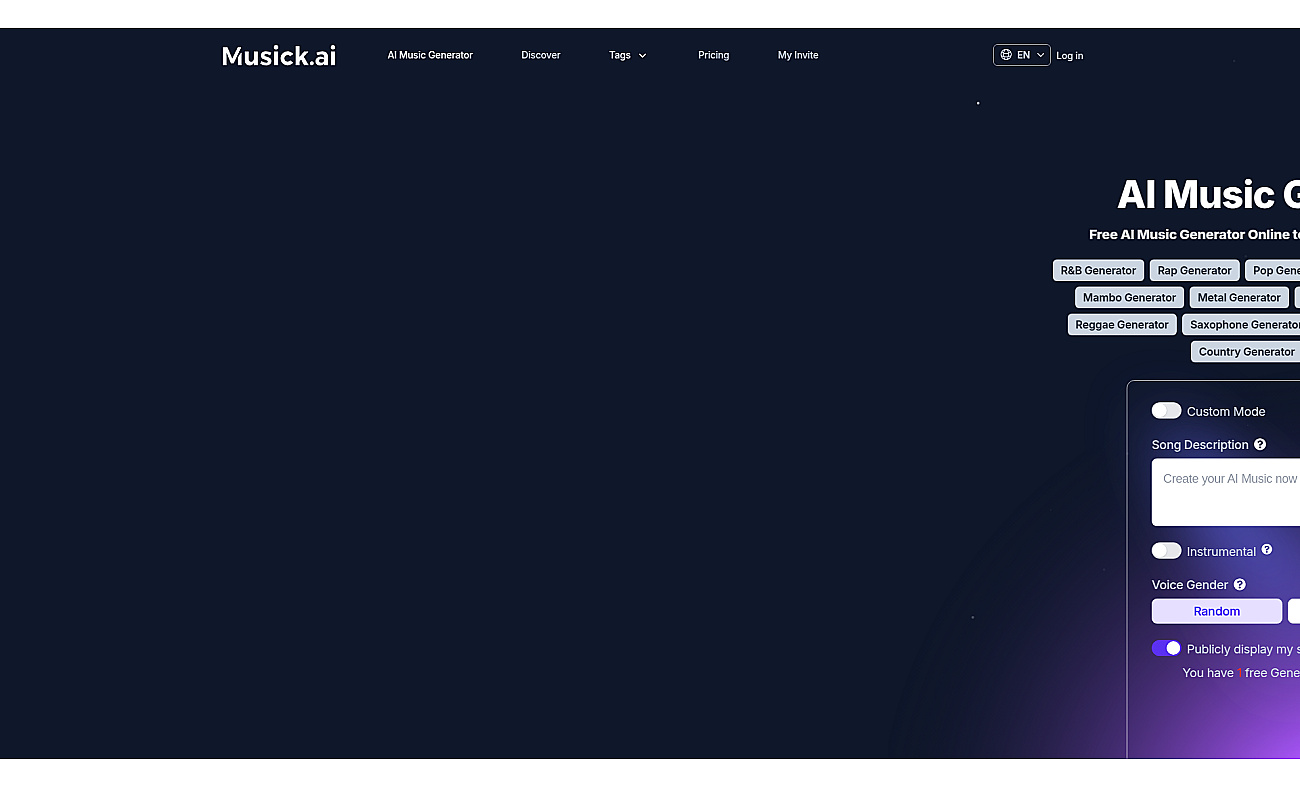 Musick AI screenshot