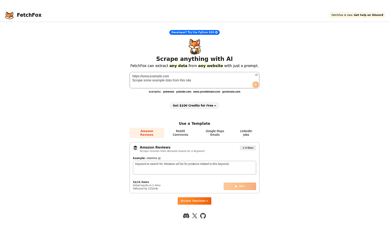 FetchFox screenshot
