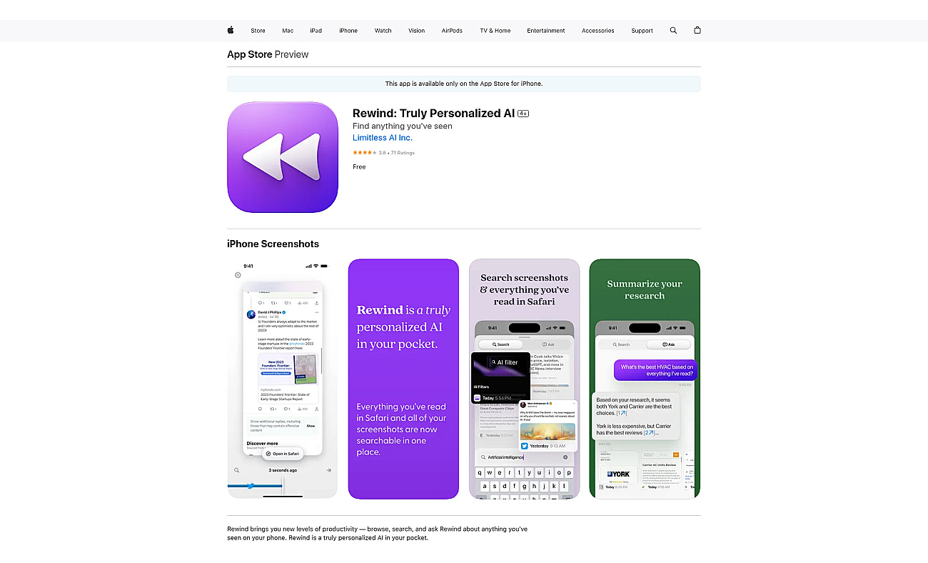 Rewind Mobile screenshot