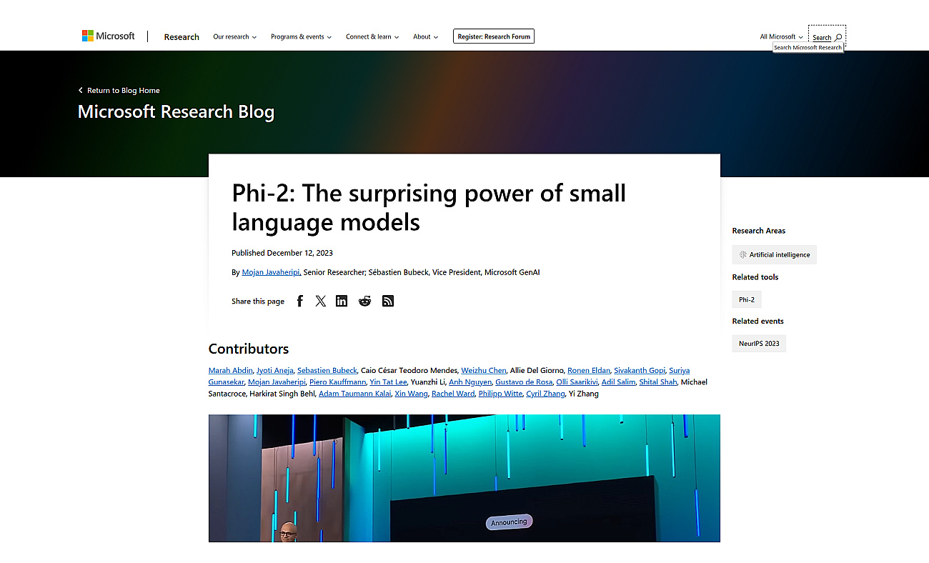 Phi-2 by Microsoft screenshot